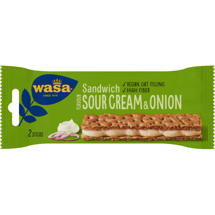 Wasa Sandwich Flavour Sour Cream & Onion 3 Stuks 99 g (99g)