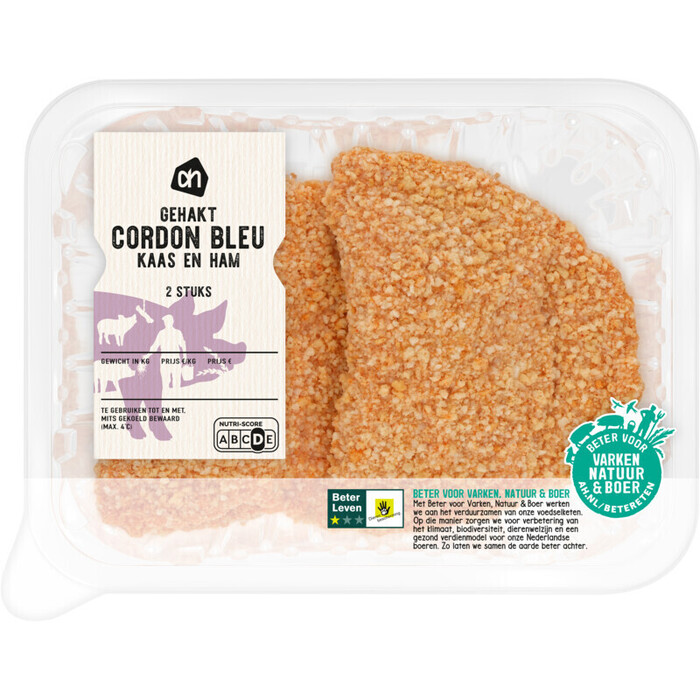 AH Varkensgehakt cordon bleu (bak, 2 × 138g)
