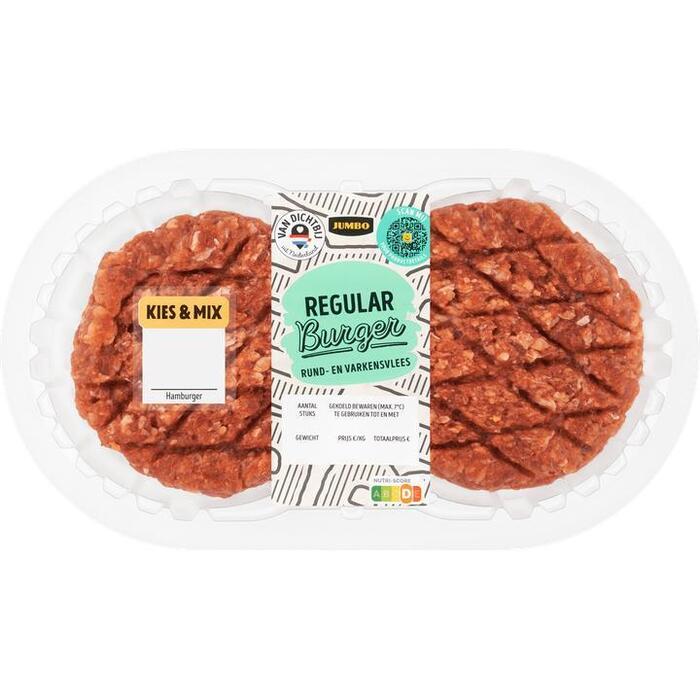 Jumbo Regular Burger Rund- en Varkensvlees 2 Stuks (2 × 110g)