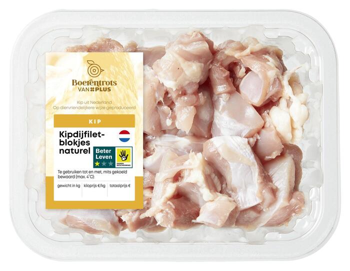 PLUS Boerentrots Kipdijfiletblokjes naturel
