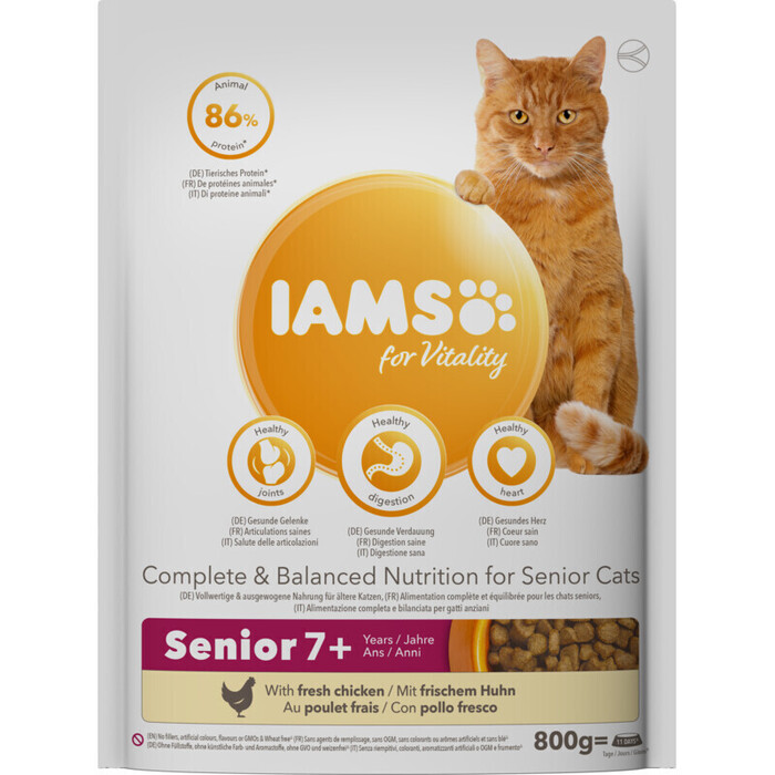 Iams for Vitality Senior 7+ Years with Fresh Chicken 800 g (Zak, 800g)