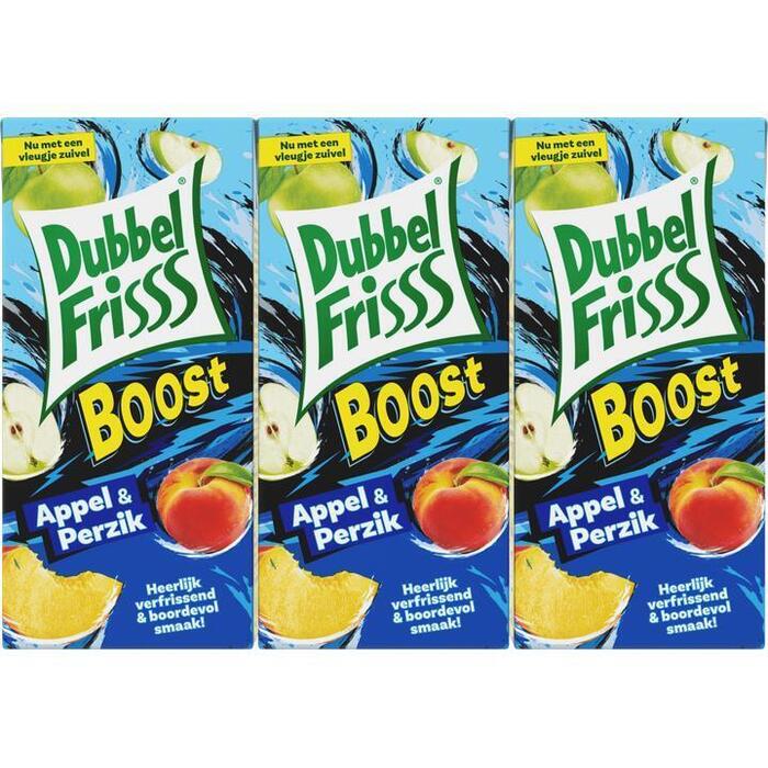 DubbelFrisss Boost appel & perzik 6-pack (200ml)