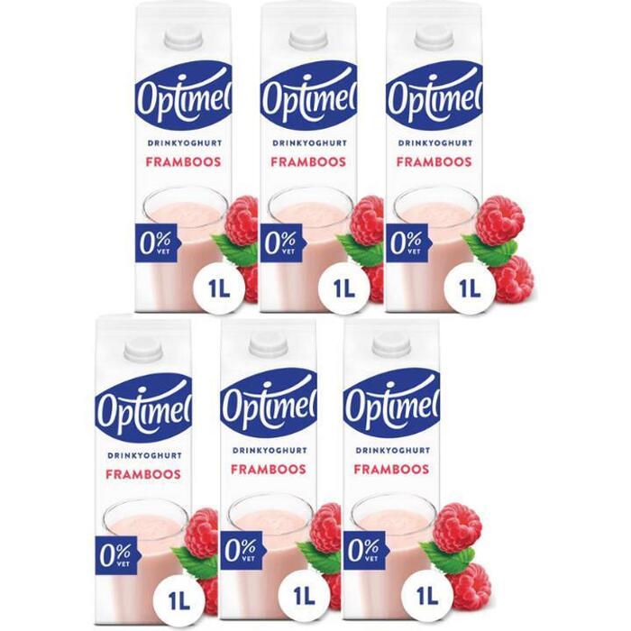 Optimel Drinkyoghurt Framboos 6 x 1000ml (6 × 1L)