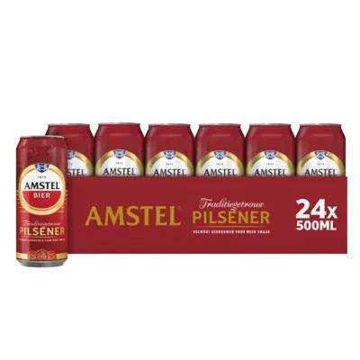 Amstel Pilsener Bier Blik 50 cl (Blik, 24 × 0.5L)
