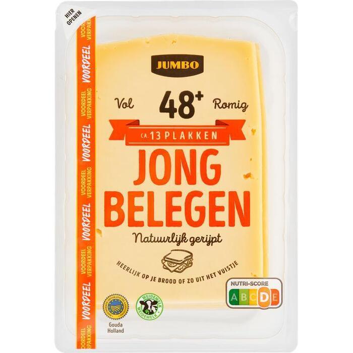 Jumbo Jong Belegen Kaas 48+ Plakken 400 g - Voordeelverpakking (400g)