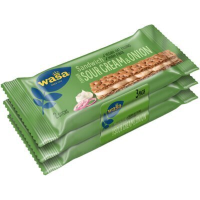 Wasa Sandwich Flavour Sour Cream & Onion 3 Stuks 99 g (99g)