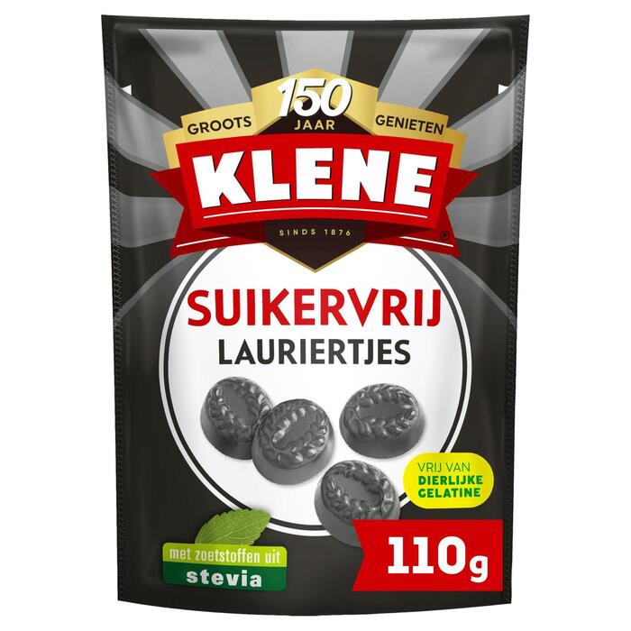 Klene Lauriertjes Suikervrije Drop Zoet Zak 110 gram (Zak, 110g)