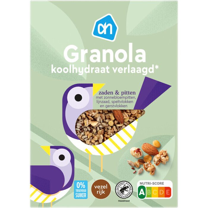 AH Granola koolhydraat verlaagd 0% suiker (400g)