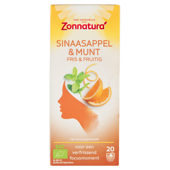 Zonnatura Sinaasappel & Munt Kruideninfusie 20 Zakjes 34g (34g)