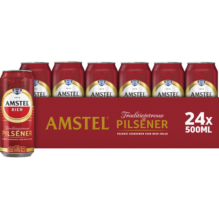 Amstel Pilsener Bier Blik 50 cl (blik, 24 × 0.5L)