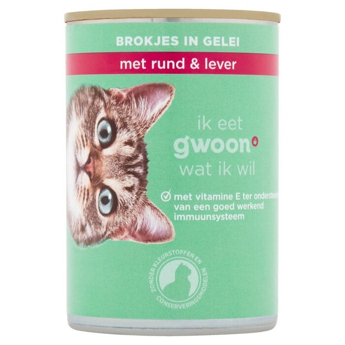 g'woon Brokjes in gelei met kalf & lever (405g)