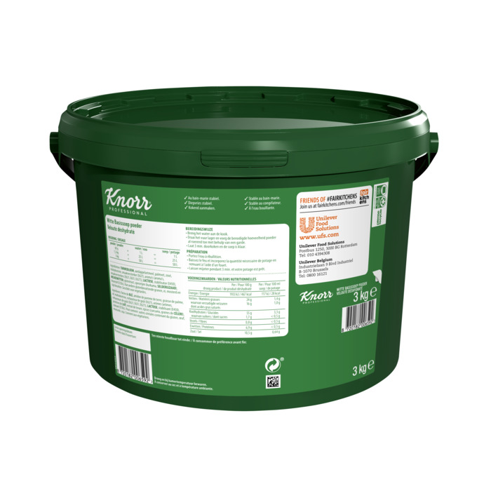 Witte basissoep opbrengst 50 Ltr (3kg)