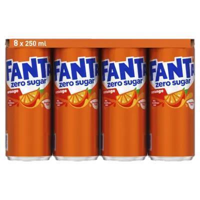 Fanta Orange No Sugar 250 ml (8 × 250ml)