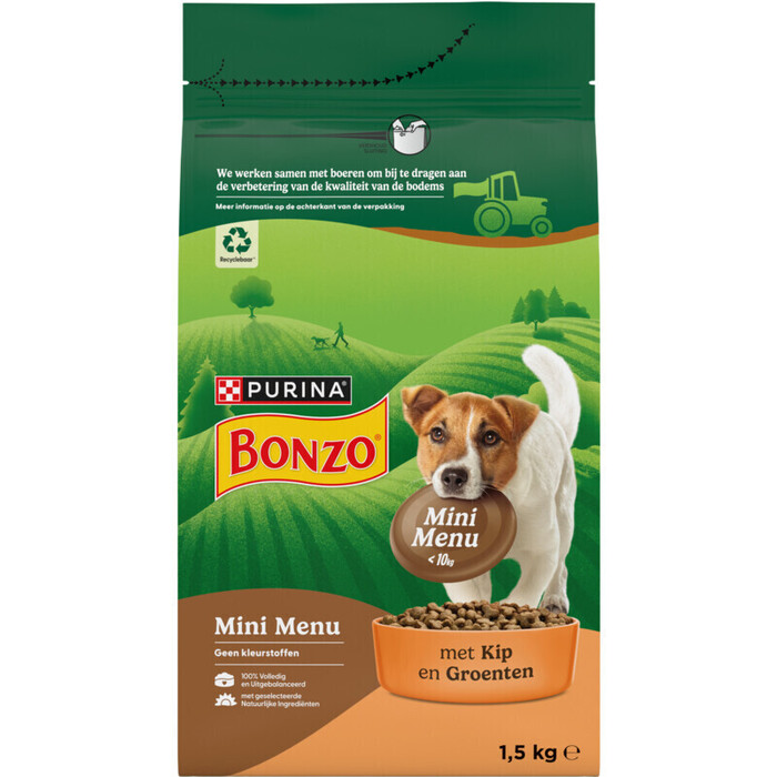 Bonzo Mini menu adult kip hondenvoer droog (1.5kg)