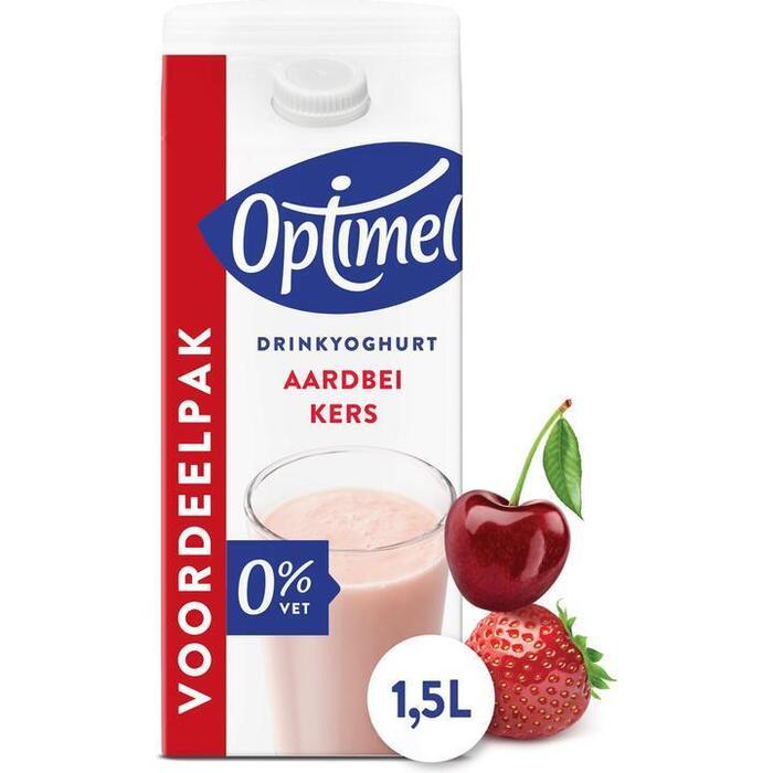 Optimel drink aardbei/kers (Pak, 1.5L)