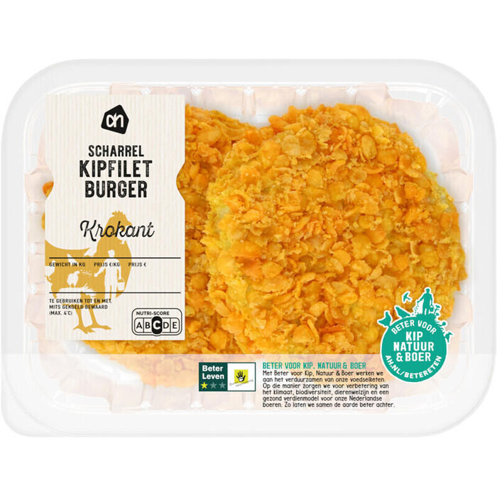 AH Scharrel krokante kipfilet burger (2 × 100g)