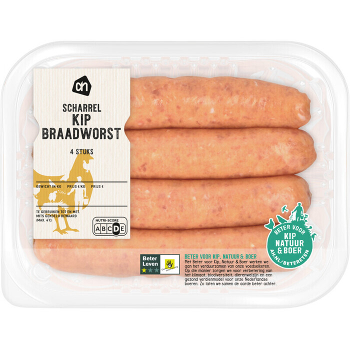 AH Scharrel kipbraadworst (4 × 75g)