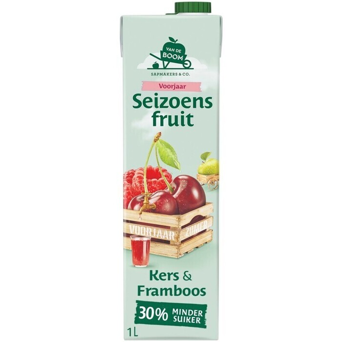 Van de Boom Seizoensfruit Kers & Framboos 1L (1L)