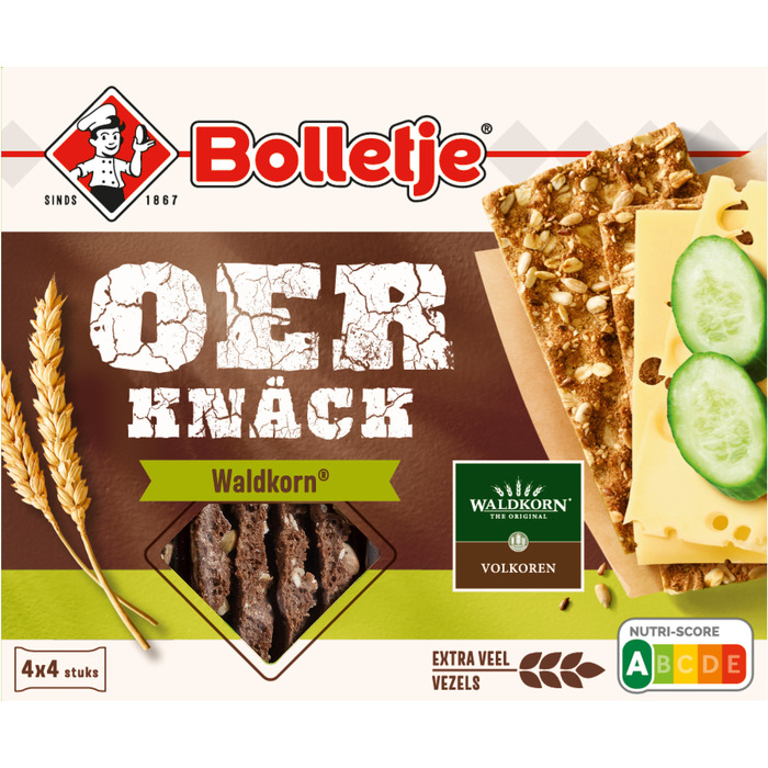BOLLETJE Knackebrod Oerknack Waldkorn 300GR (16 × 18.8g)