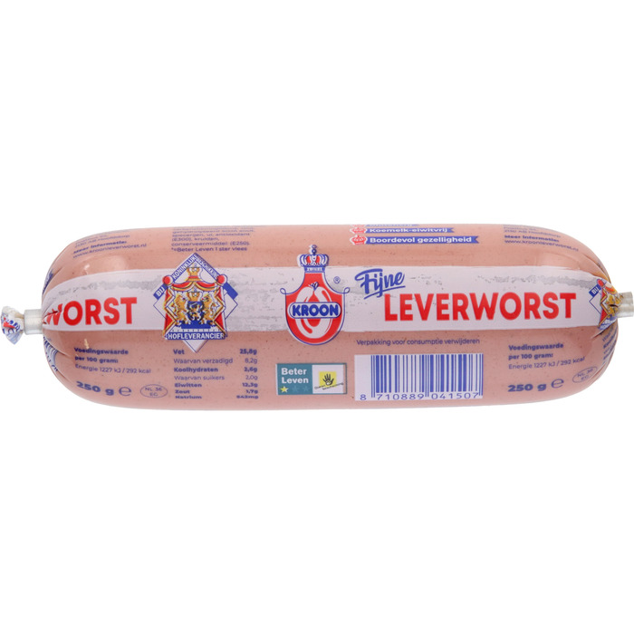 Fijne leverworst (Stuk, 250g)