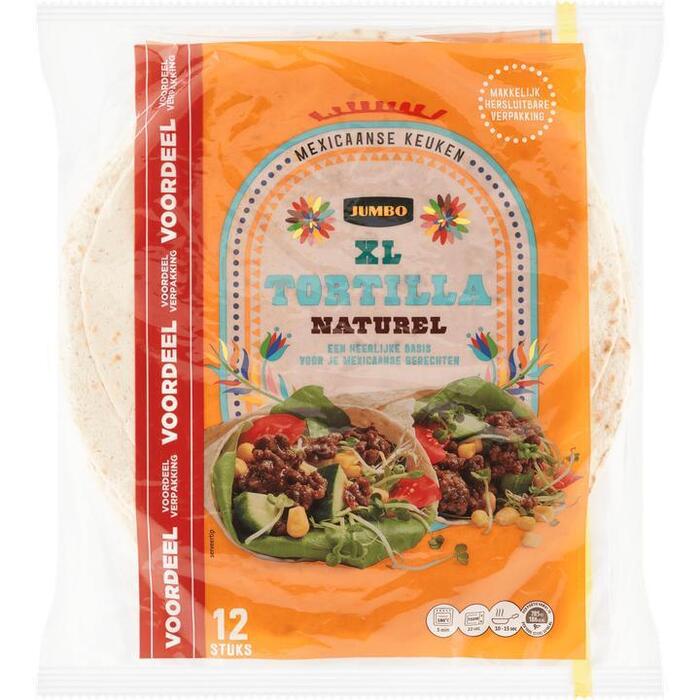 Jumbo Tortilla Naturel XL Voordeelverpakking 12 Stuks 740g (740g)