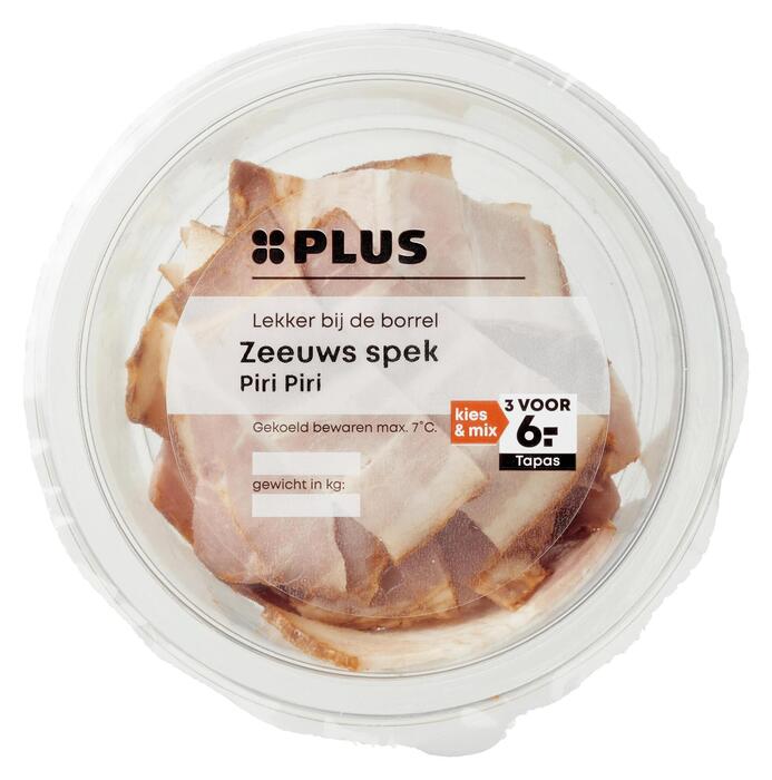 PLUS Zeeuws spek Piri Piri (Bakje, 90g)