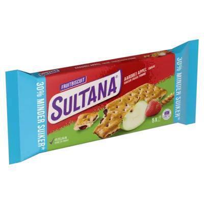 Sultana Fruitbiscuit aardbei 30% minder suiker (218g)