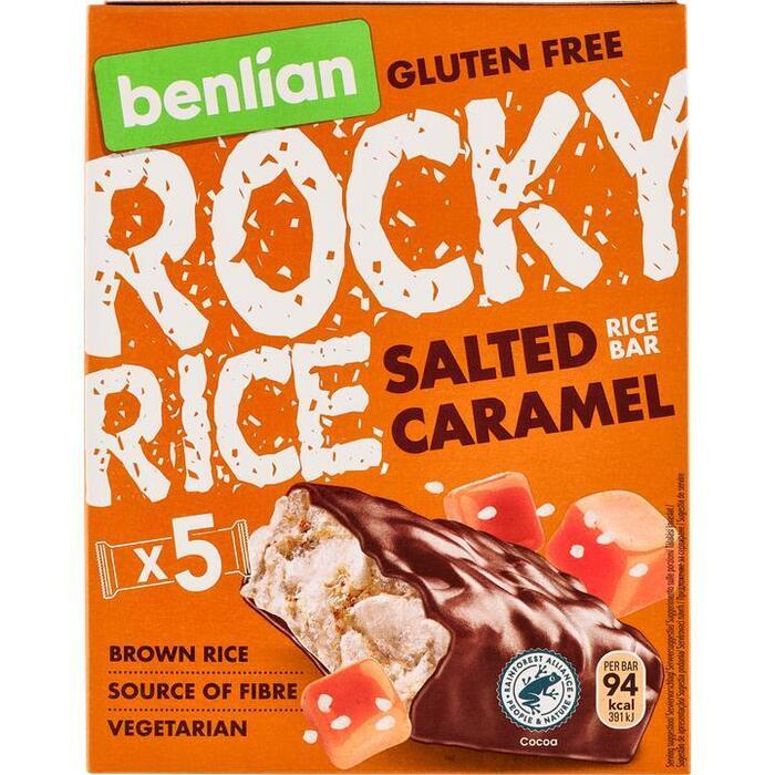 Benlian Gluten Free Rocky Rice Bar Salted Caramel 5 x 18 g (5 × 18g)