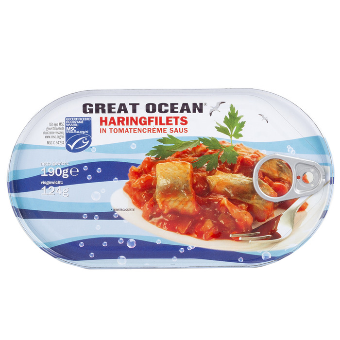Haringfilets in tomatencrèmesaus (blik, 190g)