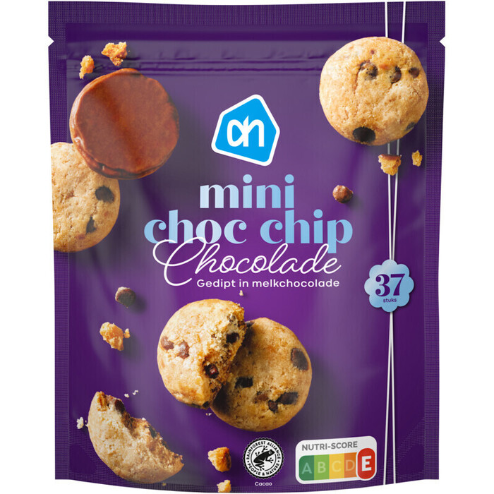 AH Cookie bites choc chip melk, wit en puur (130g)