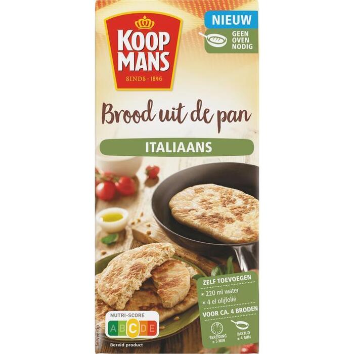 Koopmans Brood uit de Pan Italiaans flatbread bakmix (400g)