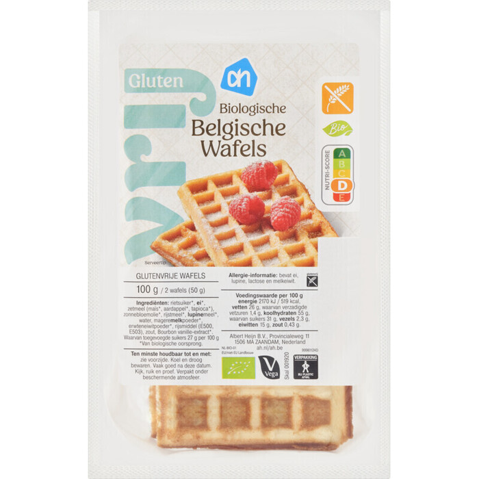 AH Glutenvrij Biologische Belgische wafels (100g)