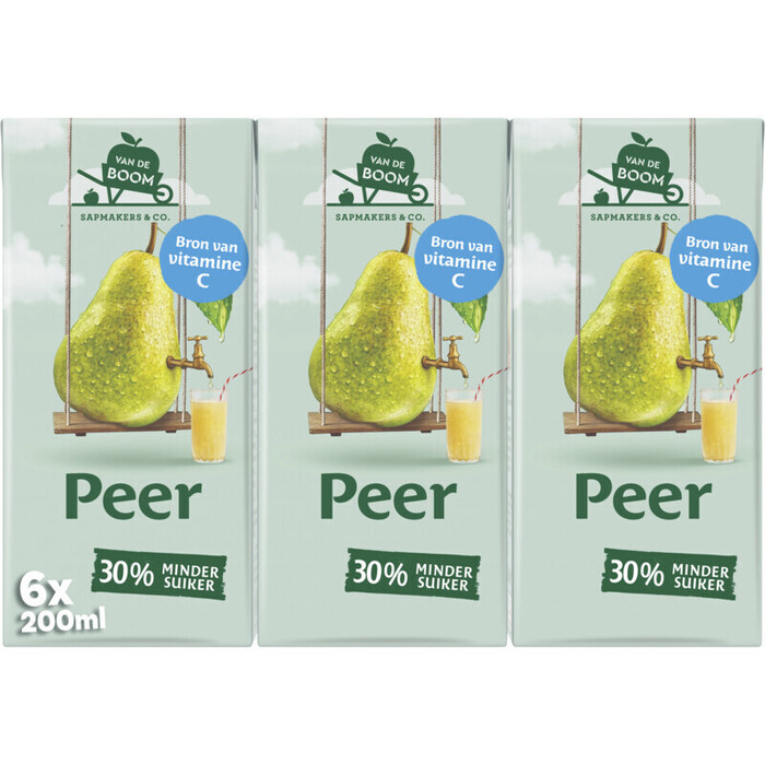 Van de Boom Peer met scheutje water 30% min suiker (6 × 200ml)