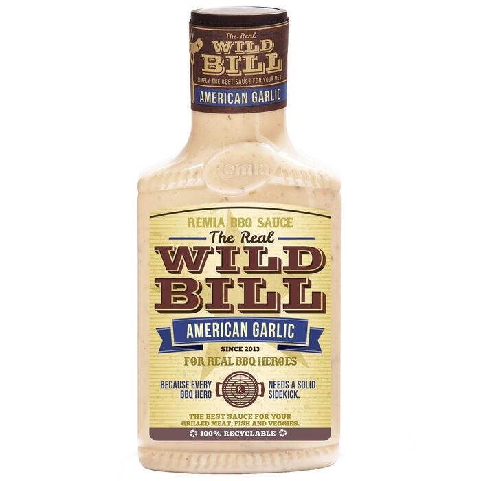 The Real Wild Bill American Garlic BBQ Saus (Fles, 45cl)
