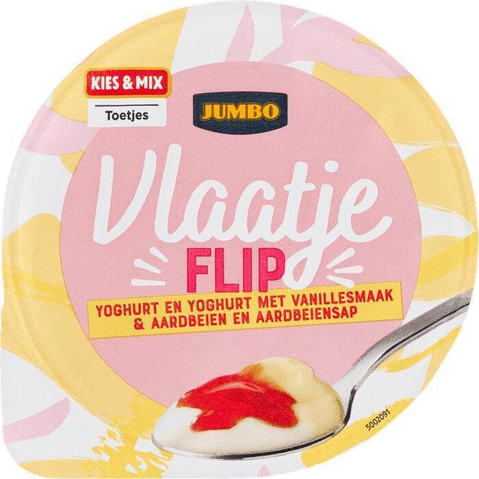 Jumbo Vlaatje Flip Yoghurt met Vanillesmaak & Aardbeienpuree 200 g (200g)