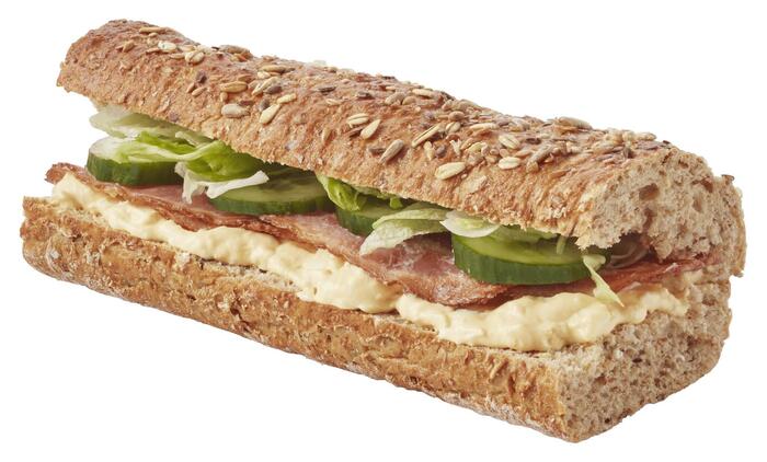 PLUS Meergranen baguette eiersalade met bac