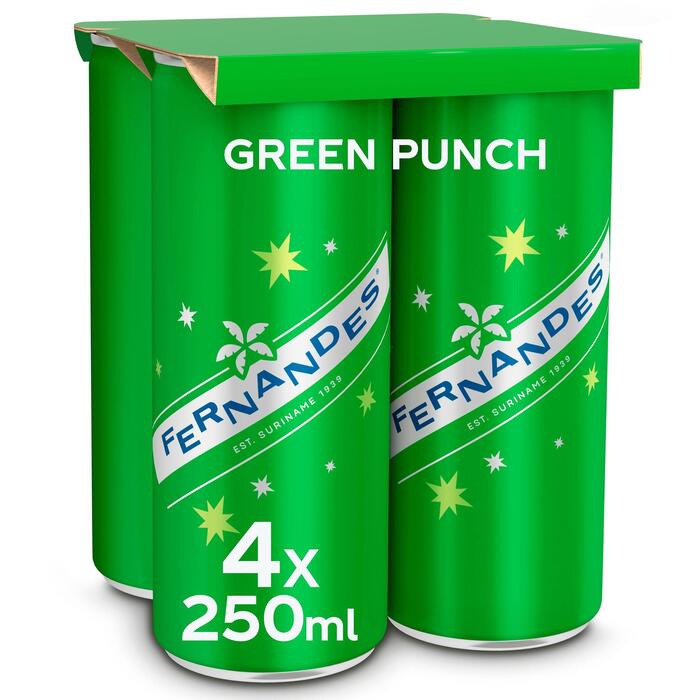 Fernandes Green Punch Sparkling Lemonade 4 x 250 ml (Set, 1L)
