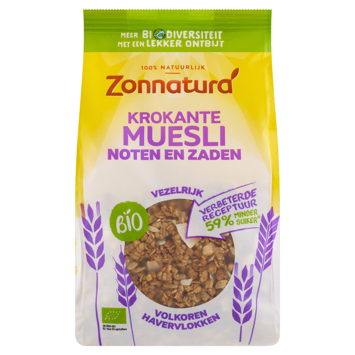 Zonnatura Bio Krokante Muesli Noten en Zaden 375g (375g)