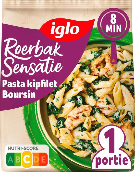 Roerbaksensatie pasta kipfilet spinazi (Zak, 450g)
