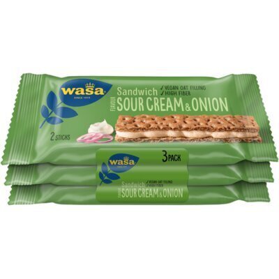 Wasa Sandwich Flavour Sour Cream & Onion 3 Stuks 99 g (99g)