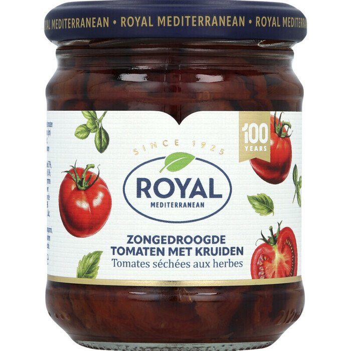 Zongedroogde tomaten met kruiden (pot, 210g)