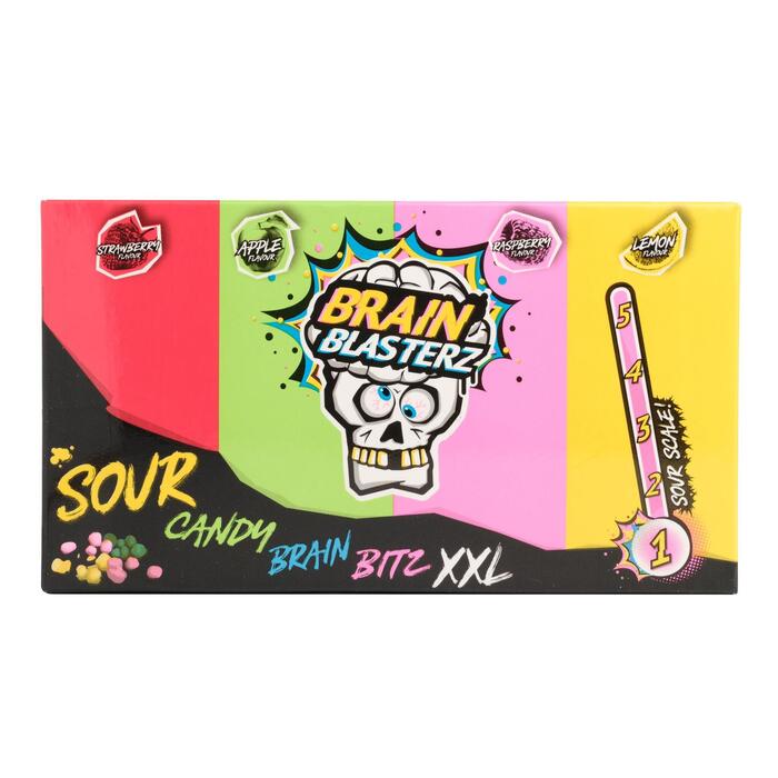 Brain Blasterz Sour Candy Brain Bitz XXL 144g (Doos, 144g)