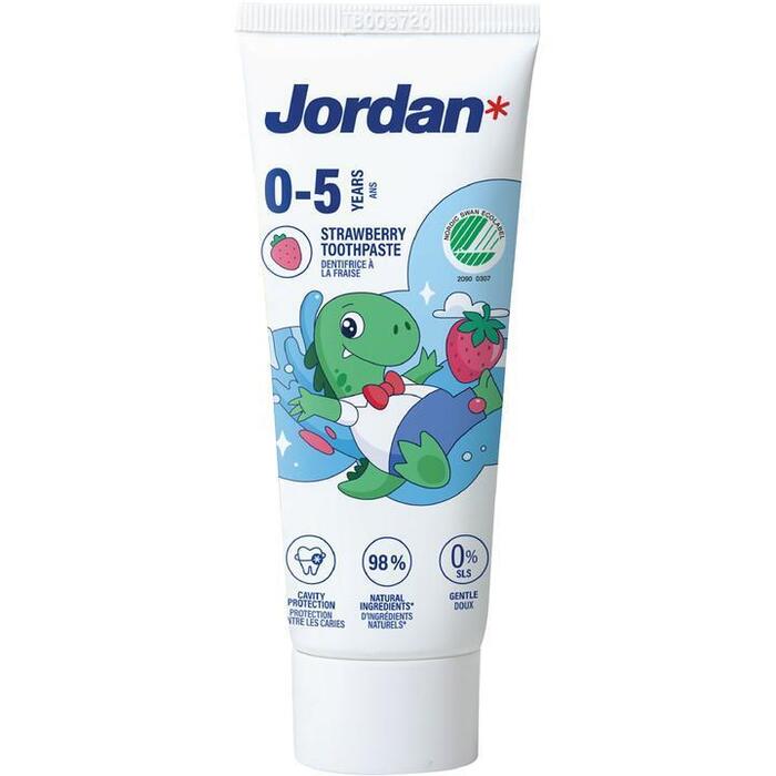 Jordan Tandpasta Milde Frambozensmaak 0-5 Jaar 50 ml (50ml)