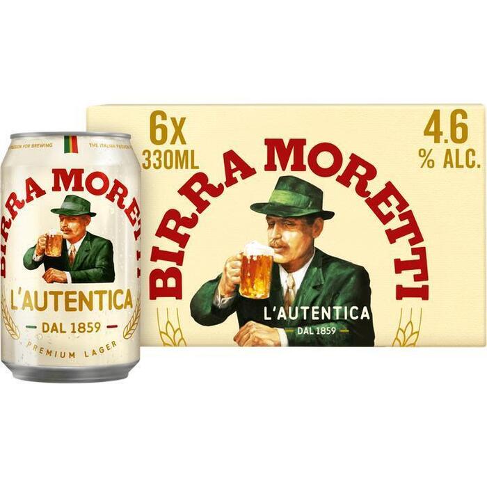 Birra Moretti Italiaans Bier Blik 6 x 33 cl (6 × 33cl)