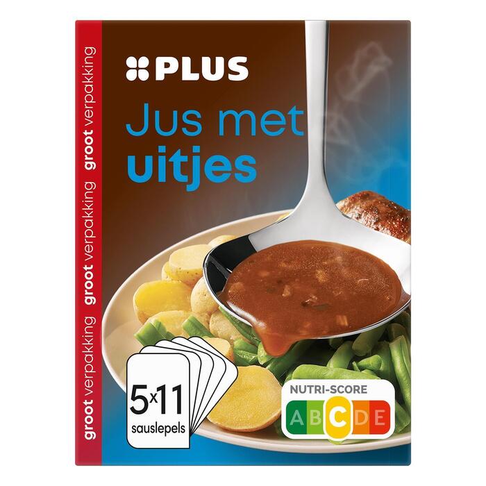 PLUS Jus met uitjes 5 pak (Doos, 90g)