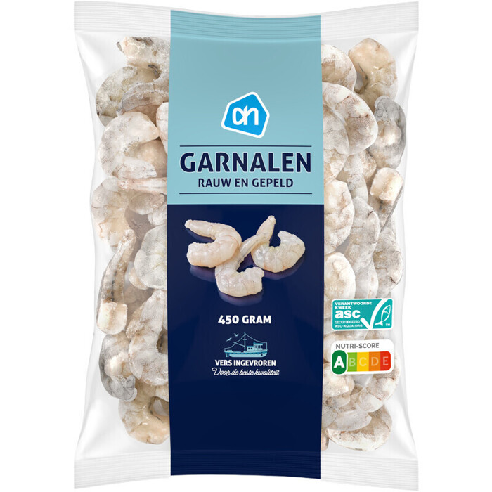 Roze Garnalen rauw & gepeld (zak, 450g)
