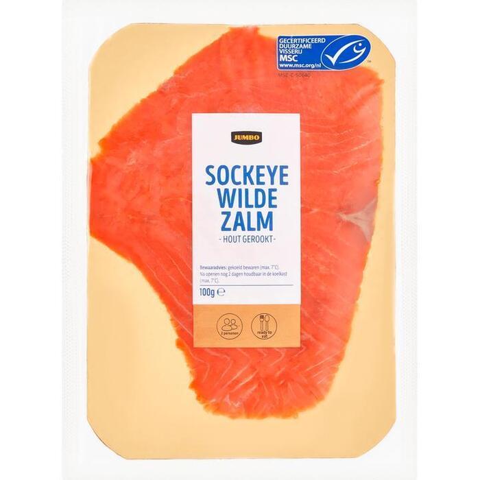 Jumbo Sockeye Wilde Zalm Hout Gerookt 100g (100g)