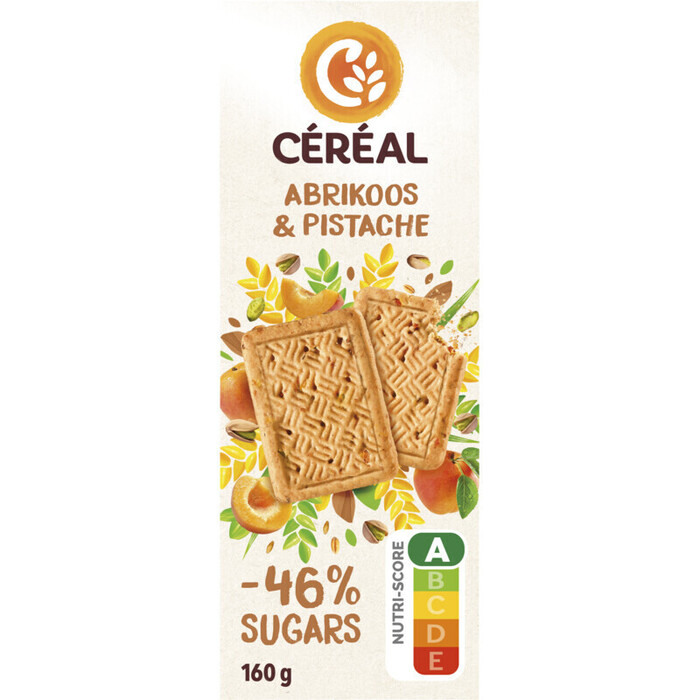 Céréal Minder Suikers Koekjes Abrikoos & Pistache 4 x 4 koekjes 160 g (160g)