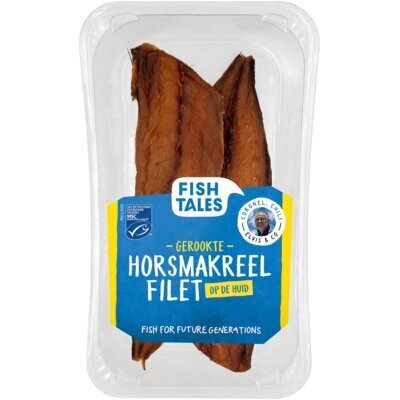 Fish Tales Gerookte horsmakreel op huid (150g)
