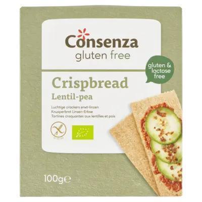Consenza Cracker erwt linzen glutenvrij bio (100g)